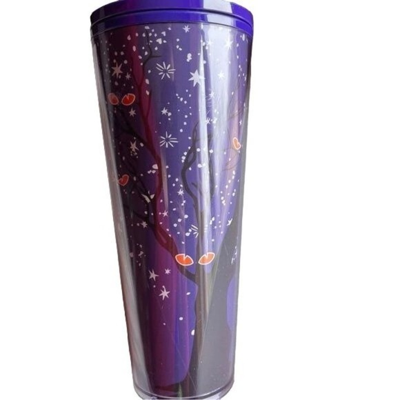 STARBUCKS Fall Cup Glow In Dark Tree spooky Eyes Venti Tumbler 24 oz 2022 Gift - Picture 5 of 14